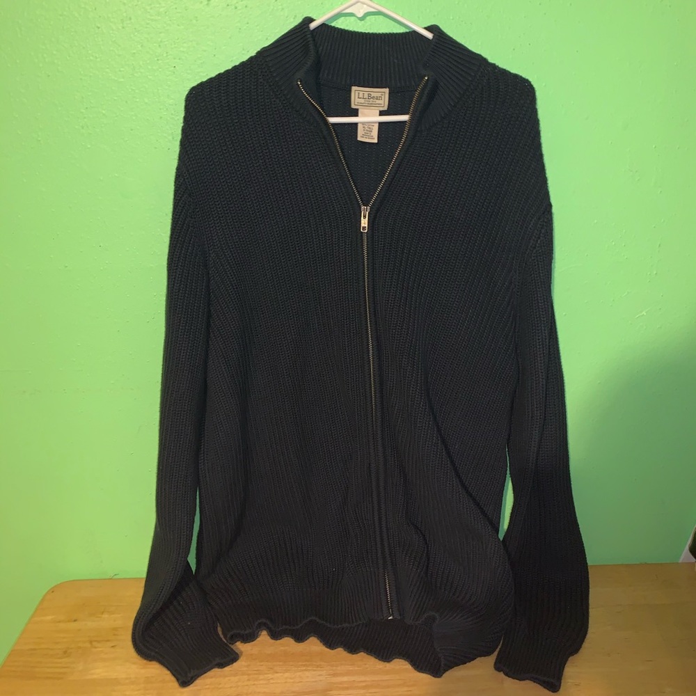 L.L. Bean Zip Up Dark blue Sweater XL Tall